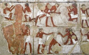 Egyptisk antikvitet: maleri, der dekorerer Rekhmires grav (TT100), vizir fra det 18. dynasti af Egyptian 18th Dynasty