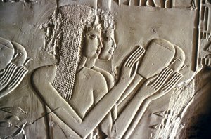 Egyptisk antikvitet: unge piger, der ofrer. Kheruefs grav (TT 192) (18. dynasti af Egyptian 18th Dynasty