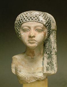 Overhoved for en prinsesse fra familien Akhenaten, New Kingdom (malet kalksten) (se også 116813, 370210, 370211)