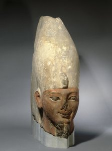 Leder af en tidlig attende dynasti-konge, New Kingdom, ca. 1539-1493 f.Kr. (sandsten) af Egyptian 18th Dynasty