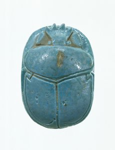 Ægteskabsskarabé af Amenhotep III og Dronning Tiye, New Kingdom (glaseret fajance)