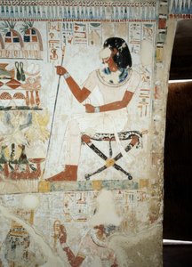 Menna fører tilsyn med sine arbejdere på marker, detaljer fra fresker i forhallen af Mennas grav, Sheikh Abd el Qurnah Necropolis, Luxor, Theben (Unescos verdensarvsliste af Egyptian 18th Dynasty