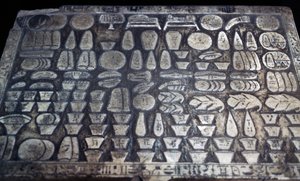 Offerbord, Egyptisk civilisation, Ny Rige, Dynasti XVIII, detalje af Egyptian 18th Dynasty