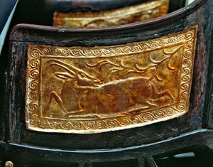Panel fra en barnestol, fra Tutankhamons grav, New Kingdom af Egyptian 18th Dynasty