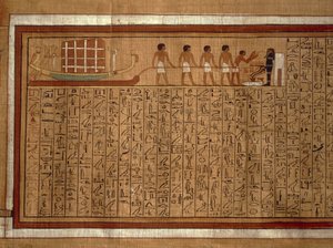 Papyrus med hieroglyffer fra 