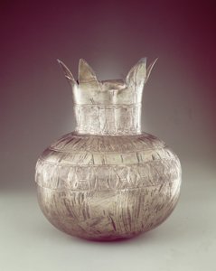 Granatæblevase, fra Tutankhamons grav, New Kingdom (sølv eller electrum) af Egyptian 18th Dynasty