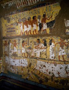 Rekonstruktion af Maias kapel, Deir el-Medina, ler og bemalet stuk, Egyptisk civilisation, Det Nye Rige, XVIII. dynasti af Egyptian 18th Dynasty
