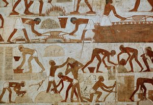 Rekhmere inspicerer teglværks- og smelteværksarbejdere af Egyptian 18th Dynasty