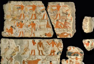 Scene i sumpene ved Nilen ... af Egyptian 18th Dynasty
