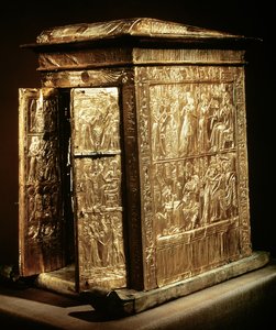 Tutankhamons gyldne helligdom (ca. 1370-52 f.Kr.) New Kingdom (træ overlejret med gesso dækket med guldplade)