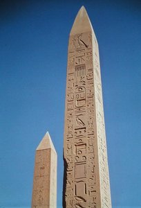 Obeliskerne fra Tuthmosis I (1504-1492 f.Kr.) og Hatshepsut (1473-1458 f.Kr.) ved Amuns Store Tempel, New Kingdom