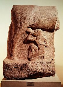 Gudinden Hathor ammer farao Horemheb, Det Nye Rige, ca.1344-1314 f.Kr. (rød granit)