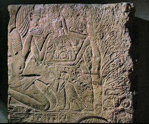 Træ-gudinde tilbyder mad og drikke (relief) af Egyptian 18th Dynasty