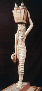 Kvinde, der bærer ofre, New Kingdom (malet træ)