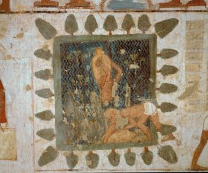 Arbejdere bærer vaser (vægmaleri) af Egyptian 18th Dynasty