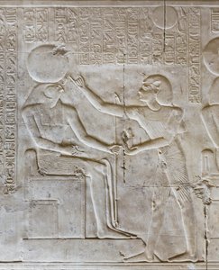 Basrelief, tempel for Seti I, Abydos, Egypten af Egyptian 19th Dynasty