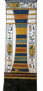 Egypten, Theben, Luxor, Queens-dalen, Nefertaris grav, Djed-søjle, der repræsenterer Osiris