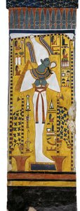 Egypten, Theben, Luxor, Queens Valley, Nefertaris grav, vægmaleri af Osiris i gravkammer fra 19. dynasti af Egyptian 19th Dynasty