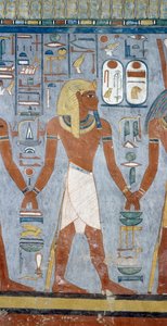Mandsfigur, detaljer fra kalkmalerier i gravkammeret i Ramses I