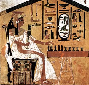 Nefertari spiller senet (papyrus) af Egyptian 19th Dynasty