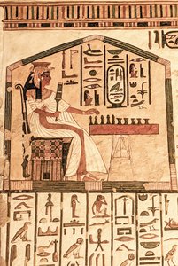 Nefertari spiller senet (vægmaleri) af Egyptian 19th Dynasty