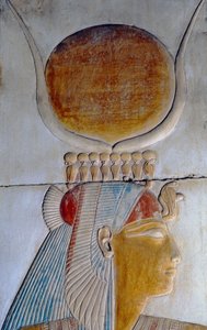 Profil af Isis, Temple of Seti I, Abydos af Egyptian 19th Dynasty