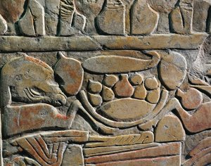 Relief, der viser madofre til guderne, fra Abydos af Egyptian 19th Dynasty