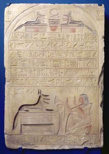 Stela of General Kasa, New Kingdom, ca. 1294-c. 1279 f.Kr. (malet kalksten)