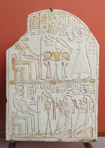 Stela af Penboui, vogter af Deir el-Medina, fra Theben, New Kingdom (malet sten)