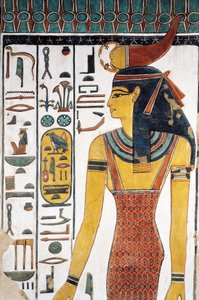 Gudinden Selkis, fresco, indgang til vestibulen, Nefertaris grav (QV66), Queens Valley, Theben (Unescos verdensarvsliste af Egyptian 19th Dynasty
