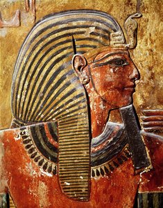 Lederen af Seti I (r.1294-1279 f.Kr.) fra Setis grav, New Kingdom (vægmaleri)