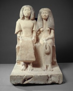 Yuny and His Wife Renenutet, ca. 1280 f.Kr. (malet kalksten)