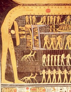 Detalje fra Dagens Bog fra loftet i gravkammeret i Ramses VI