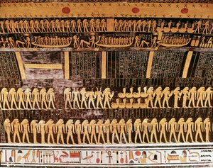 Detalje fra Dagens Bog fra loftet i gravkammeret i Ramses VI