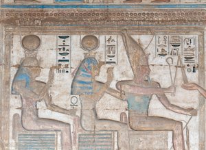 Malet reliefbillede på væggen af Egyptian 20th Dynasty