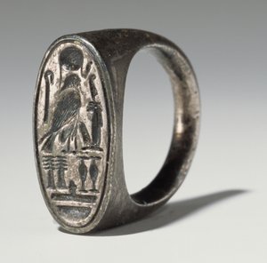 Ring tilhørende Ramesses IV (1153-1147 f.Kr.) New Kingdom (sølv)