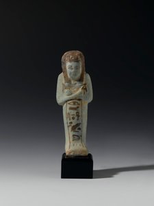 Shabti af Akhesenmut, muligvis fra Deir el-Bahri, New Kingdom (fajance)