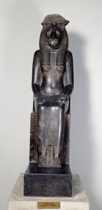 Egyptisk antikvitet: løvindeguden Sekhmet med patronen af kong Sheshonq I. Statue af sort granit. 950-929 f.Kr. Torino, egyptisk museum