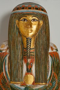 Begravelsesudstyr. Kiste, af den øverste præst i Karnak, Nekht-ef-Mut, 924-889 f.Kr (bemalet træ) af Egyptian 22nd Dynasty