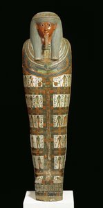 Mumiekartonnage af Nespanetjerepenere, muligvis fra Theben, tredje mellemperiode (malet linned eller papyrus blandet med gips) (for detaljer se 104180)