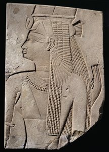 Relief af en guddommelig ægtefælle, sen periode, ca. 780-656 f.Kr. (sandsten)