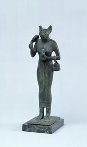 Statuette af gudinden Bastet, tredje mellemperiode (bronze)