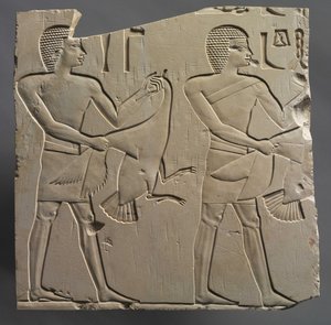Profet og lektor-præst med ofring af levende gæs, ca. 667-647 f.Kr. af Egyptian 26th Dynasty