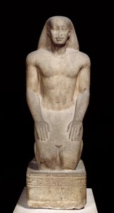 Statue af Nakhtorheb knælende, Saite-periode, ca. 595-589 f.Kr. (kvartsit) (se også 105657 & 280065)