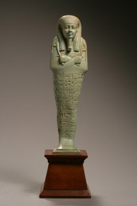 Ushabti-figur for Neferibre-si-Neith, sendynastisk periode, Amasis regeringstid, 570-526 f.Kr. (fajance)