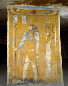 Vægmalerier fra Tomb of Pa Nentwy, Bahariya Oasis, Giza, Egypten. Egyptisk civilisation, 26. dynasti, 663-525 f.Kr. af Egyptian 26th Dynasty