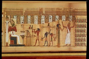 The Judgment of Osiris, detalje fra en bog om de døde, sen periode (papyrus)