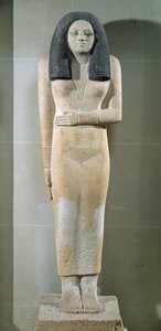 Statue af Nesa, Old Kingdom (malet kalksten)