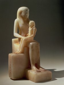 Pepy II og hans mor dronning Meryreankhnes, muligvis fra Saqqara, Old Kingdom (calcit)