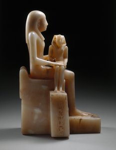 Pepy II og hans mor dronning Meryreankhnes, muligvis fra Saqqara, Old Kingdom (calcit)